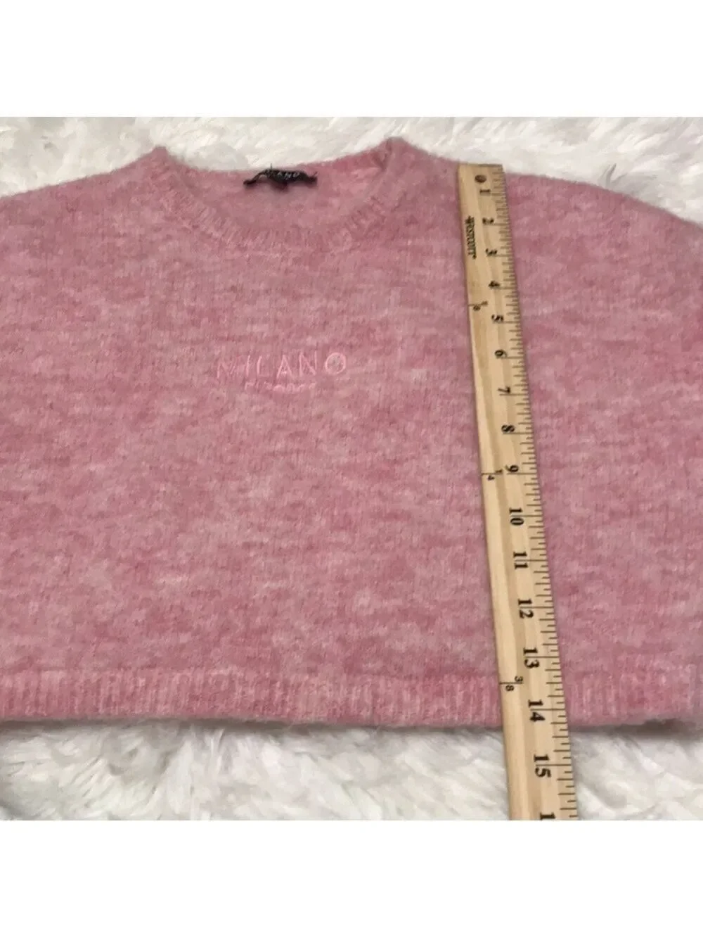 MILANO WOOL BLEND CROPPED SWEATER SZ XL - Picture 4 of 9